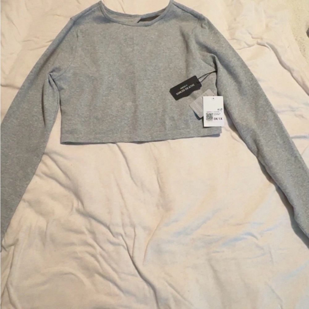 Forever 21 Heather Gray Crop Sweatshirt